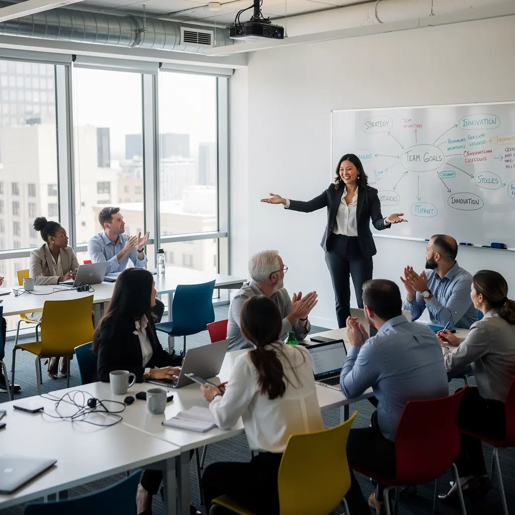 Офис с открытой планировкой, обеспечивающий свободное передвижение гостей.